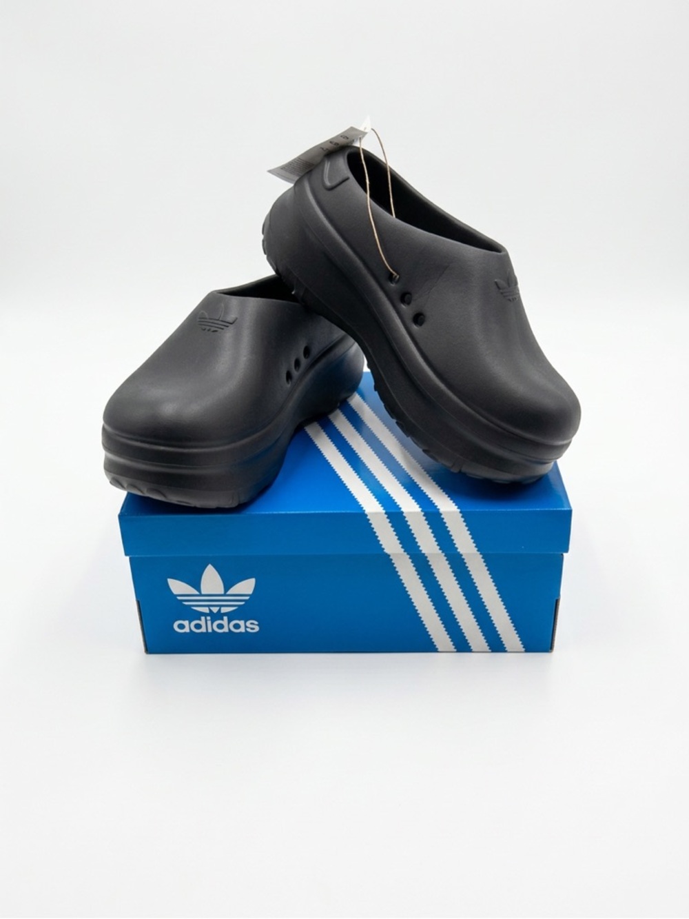 Adidas Black Platform Clogs Slip On Comfort Shoes Women’s Size 7 New w/ Box